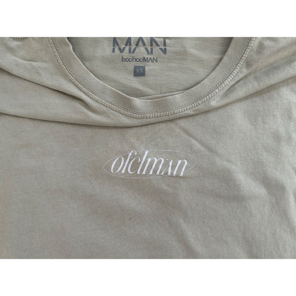 Boohoo Man Oversized T Shirt XS Limited Edition OFCL 13 Tan Art - Picture 5 of 10